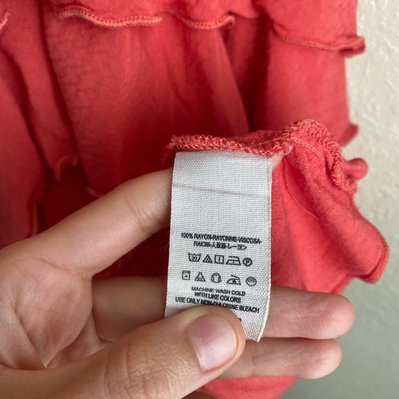 Free People Ruffled Tiered Tomato Tank M - Picture 8 of 10